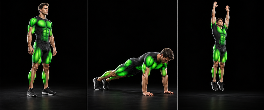 Referencia visual de Burpees